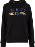 Sequin Logo Hoodie, Black