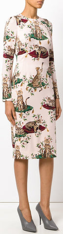 Cat Print Dress - Extended Sizes