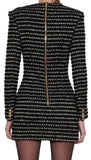Striped Tweed Mini Dress
