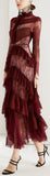 Lace Ruffle-Tiered Gown