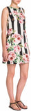 Roses & Stripe Brocade Dress