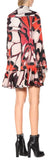 Butterfly-Printed Silk Satin Dress