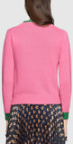 Embroidered Knit Sweater in Pink - DESIGNER INSPIRED FASHIONS
