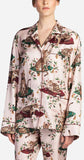 Floral & Cat-Print Pajama Shirt & Pant Set