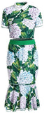 Hydrangea Print Crop Top & Skirt Set