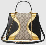 GG Supreme and Leather Top Handle Bag