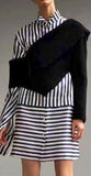 Asymmetrical Knit Sweater and Stripe Shirt-Dress