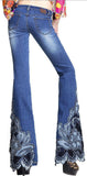 Embellished Floral Faded Jeans - DESIGNER INSPIRED FASHIONS