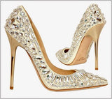 'Tia' Jeweled Leather Pumps in Black or White - DESIGNER INSPIRED FASHIONS