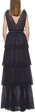 Metallic Pattern Mesh Maxi Dress