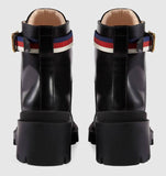 Leather Ankle Boot with Sylvie Web
