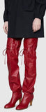 Leather Over-the-Knee Boot, Red