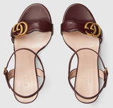 Leather Double G Sandals - Black, Burgundy, White, Brown