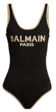 Logo Intarsia Linen-Blend Bodysuit, Black