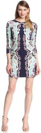 Printed Jersey Mini Dress- Midnight Multi - DESIGNER INSPIRED FASHIONS