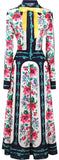 Bow-Tie & Floral Printed Midi Dress