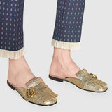Marmont Metallic Laminate Leather Slipper