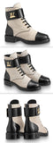 'Wonderland' Fabric and Leather Ranger Boots