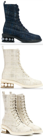 Pearl Ankle Boots - Blue or White