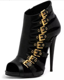 Black Peep-Toe Alien Booties