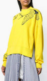 Boxy Embroidered Sweater, Yellow