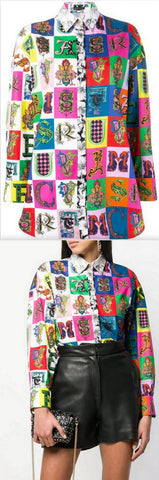 Alphabet Print Shirt | DESIGNER INSPIRED FASHIONS