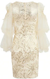 Embellished Balloon-Sleeve Mini Dress