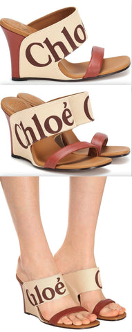 Canvas and Leather Logo Wedges
