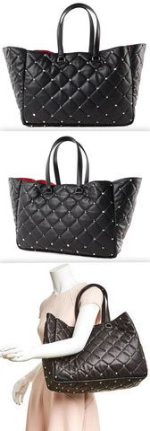 Boomstud Quilted Leather Tote Bag | DESIGNER INSPIRED FASHIONS