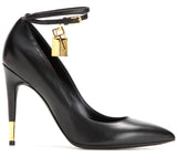 Padlock & Key Embellished Leather Pumps in White or Black - DESIGNER INSPIRED FASHIONS