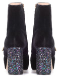 Velvet Plateau Ankle Boots