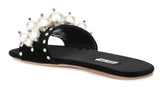 Pearl Embellished Sliders - Red or Black