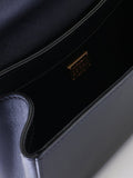 Girls Barocco Leather Shoulder Bag, Black