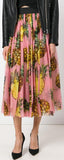 Pineapple Print Pleated Midi Skirt - DESIGNER INSPIRED FASHIONS