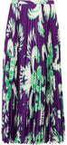 Pleated Printed Midi Skirt