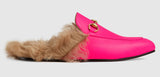 Princetown Fluorescent Leather Slipper - Fluorescent Fuchsia or Fluorescent Green