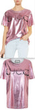 Metallic Faded Logo Print T-Shirt