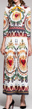Heart Printed Long Pleated Shirt-Dress