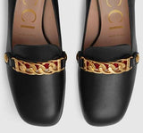 Sylvie Leather Mid-Heel Pump - Black or White