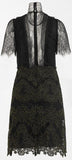 Black Lace Mesh Mini Dress