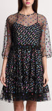 Polka Dot Printed Voile Mini Dress