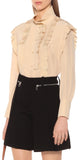 Ruffle-Trimmed Silk Blouse