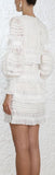 'Radiate' Smocked Mini Dress, White