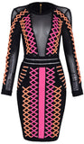 Neon Lace-Up Mesh Panel Dress