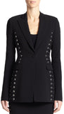 'Merrie' Lace-up Black Blazer - DESIGNER INSPIRED FASHIONS