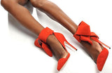 Suede Ribbon Bow Pumps - ( Variety of Colors to choose from ) - DESIGNER INSPIRED FASHIONS