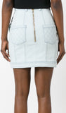 Quilted Denim Mini Skirt - DESIGNER INSPIRED FASHIONS