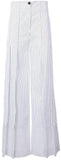 Asymmetric Striped Top & Wide-Leg Pant Set