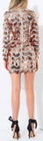 Sequin-Embellished V-Neck Mini Dress