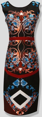 Printed Bodycon Knee-Length Bandage Dress